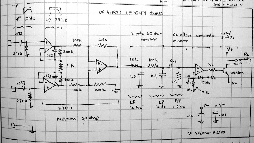 DC op-amp circuits for EKG
